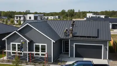 Metal roofing installation on Minneapolis MN home by Next Level Exteriors roofing contractors