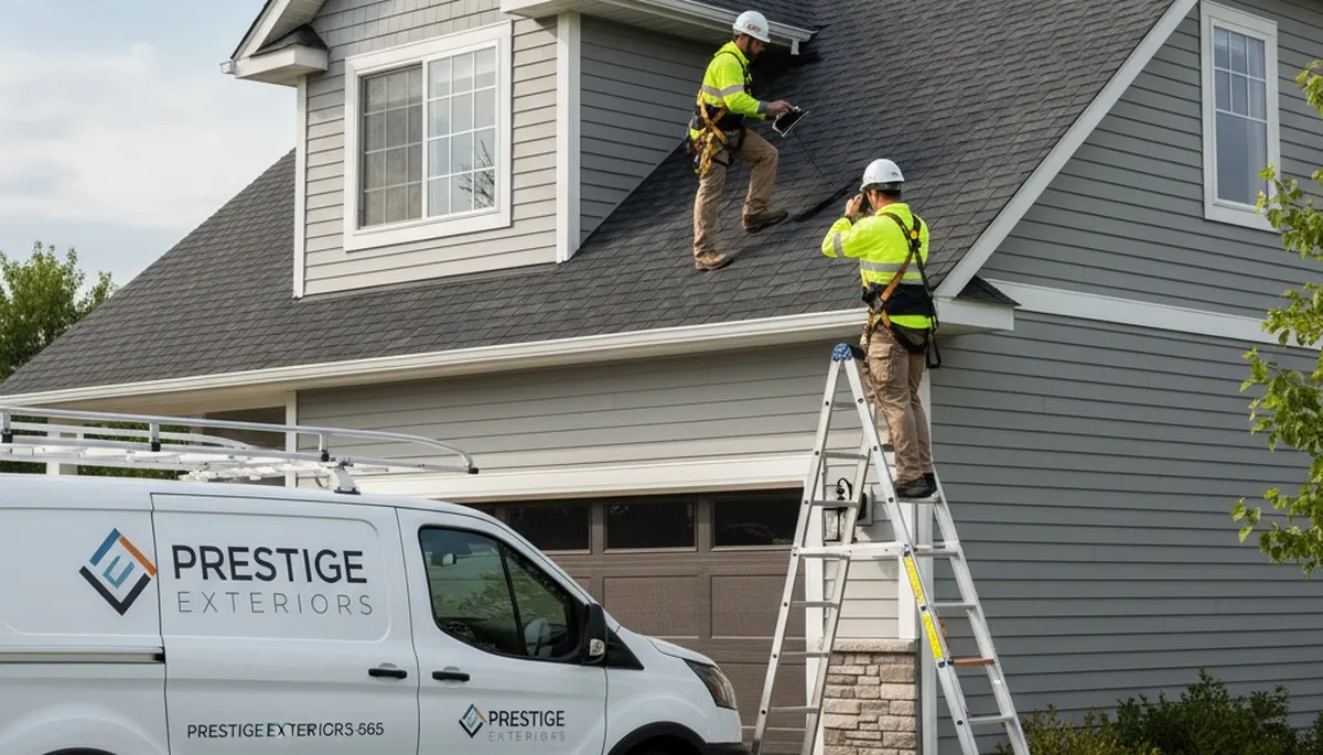 Professional roof inspection at Minneapolis MN home by Next Level Exteriors roofing experts