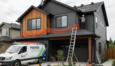 Vinyl siding installation on home exterior by contractors in Minneapolis, MN