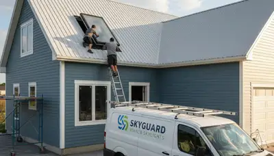 Skylight installation on vinyl-sided home in Minneapolis MN by Next Level Exteriors
