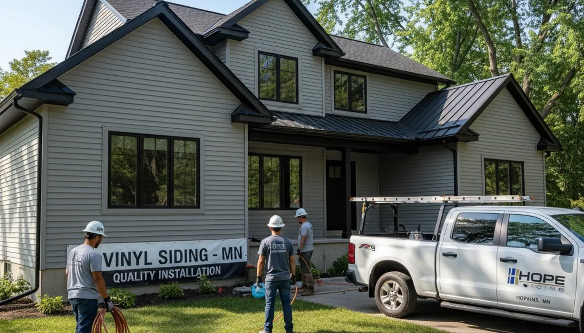 Professional vinyl siding installation on Minneapolis MN home exterior