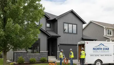 Professional vinyl siding installation on Minneapolis MN home exterior