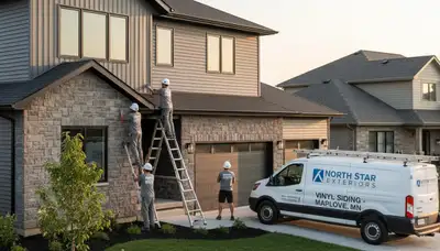 Professional vinyl siding installation on a home exterior in Minneapolis, MN