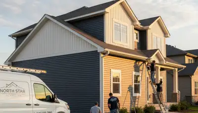 Professional vinyl siding installation on Minneapolis MN home exterior