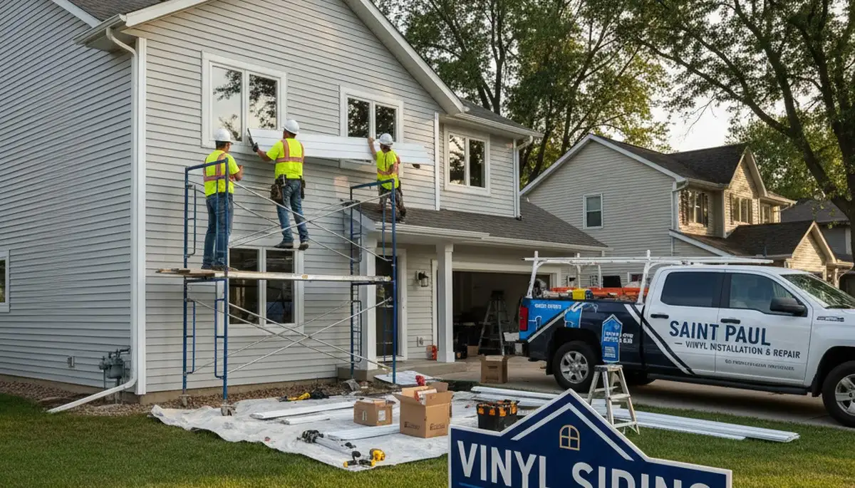 Professional vinyl siding installation on home exterior in Minneapolis, MN